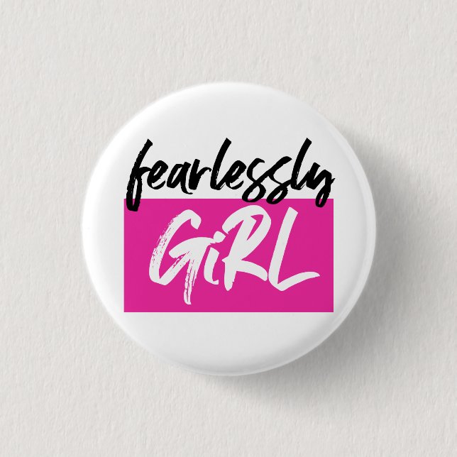 Bóton Redondo 2.54cm Logotipo de FearlesslyGiRL (Frente)