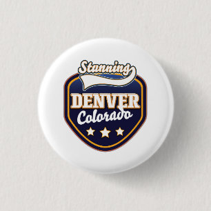 Bóton Redondo 2.54cm logotipo de viagem de Denver Colorado