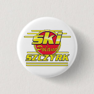 Bóton Redondo 2.54cm Logotipo do Ski Szczyrk Polônia anos 80