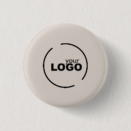 Bóton Redondo 2.54cm Logotipo Empresarial Moderno Profissional Bege