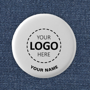 Bóton Redondo 2.54cm Logotipo Personalizado, Texto Personalizado, Botão