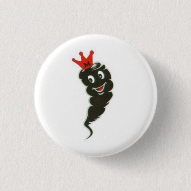 Bóton Redondo 2.54cm Logotipo preto dos furacões (Frente)