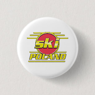 Bóton Redondo 2.54cm Logotipo Ski Polônia 80s