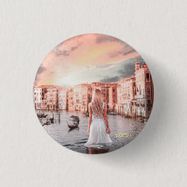 Bóton Redondo 2.54cm Loira Em Veneza Romântica