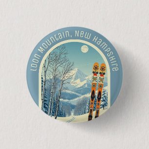 Bóton Redondo 2.54cm Loon Mountain New Hampshire souvenir de esqui