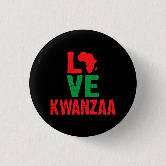 Bóton Redondo 2.54cm Love Kwanzaa (Frente)