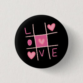 Bóton Redondo 2.54cm Love Tic Tac Toe Pin Button | Valentine's Day Gift