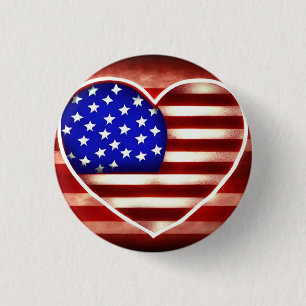 Bóton Redondo 2.54cm Love USA 3 Cm Round Crachá