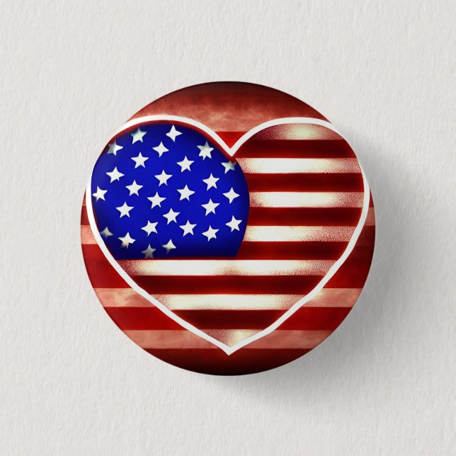 Bóton Redondo 2.54cm Love USA 3 Cm Round Crachá (Frente)