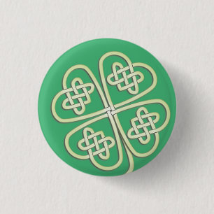 Bóton Redondo 2.54cm Lucky Celtic Four Folha Clover Button
