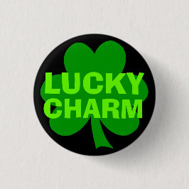 Bóton Redondo 2.54cm Lucky Charm Green Shamrock