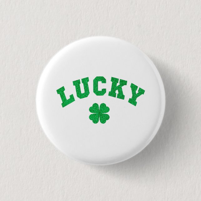 Bóton Redondo 2.54cm Lucky Clover Saint Patricks Day (Frente)
