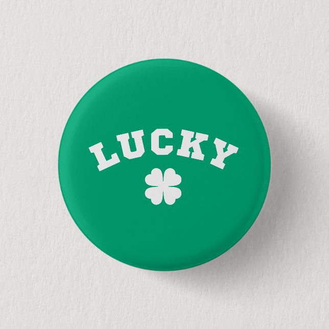 Bóton Redondo 2.54cm Lucky Clover St. Patricks Day (Frente)