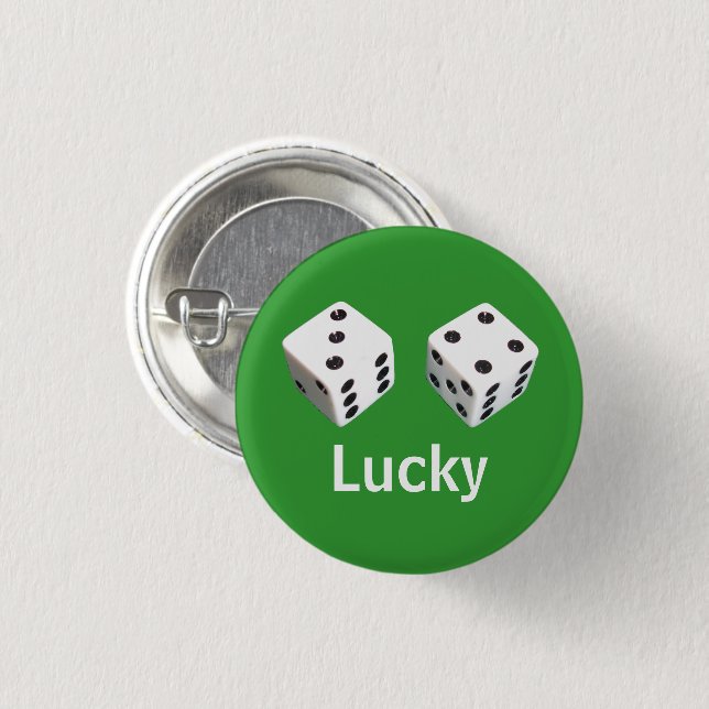 Bóton Redondo 2.54cm Lucky Seven Dice Roll (Frente & Verso)