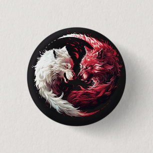 Bóton Redondo 2.54cm Luz Espírito Animal Fantasia Lobo Sombra