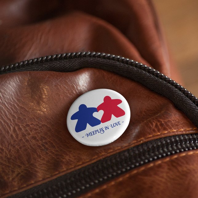 Bóton Redondo 2.54cm Maçãs no Amor, Botão Azul e Vermelho (Criador carregado)