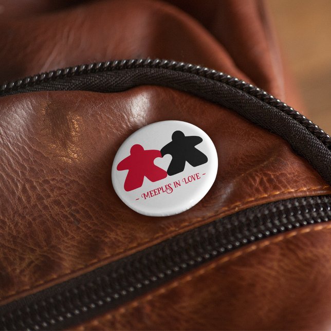 Bóton Redondo 2.54cm Maçãs no Amor, Botão Vermelho e Negro (Criador carregado)