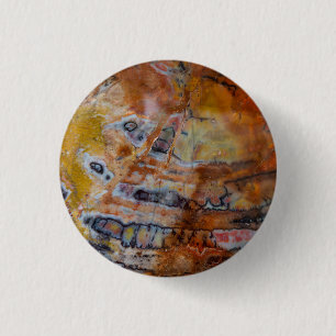 Bóton Redondo 2.54cm Madeira Petrificada Marrom