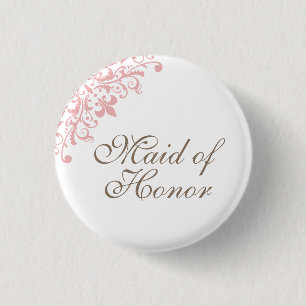 Bóton Redondo 2.54cm Madrinha de casamento de Script Fleur de Lis, cor-