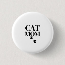 Bóton Redondo 2.54cm Mãe de gato simples e fofa