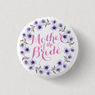 Bóton Redondo 2.54cm Mãe do botão floral do casamento da noiva