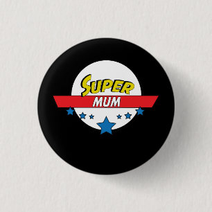 Bóton Redondo 2.54cm Mãe super, #mum