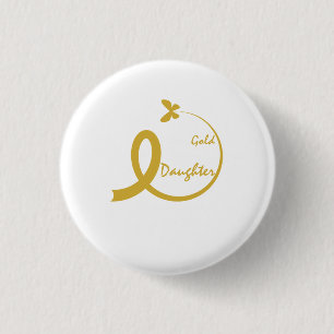 Bóton Redondo 2.54cm Mãe, Visto Dourado Para A Minha Filha Cancer De I