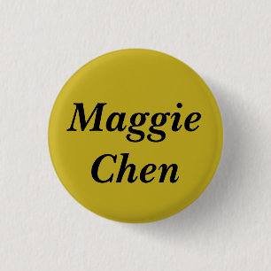 Bóton Redondo 2.54cm Maggie Chen do nome preto órfão do programa