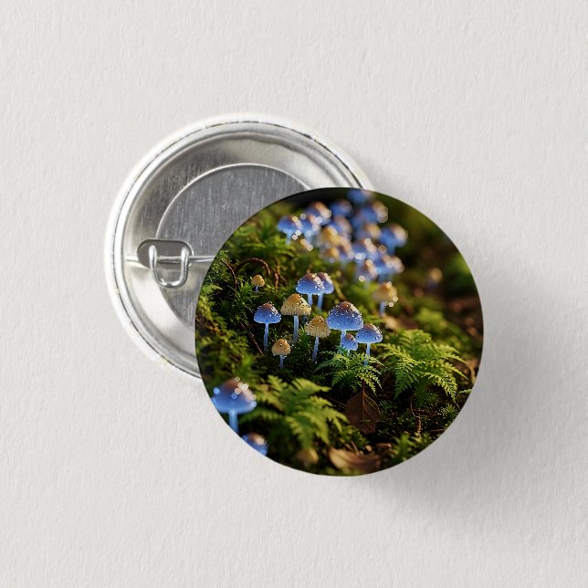 Bóton Redondo 2.54cm Magical Bioluminescent Fungi - Deep Forest (Frente & Verso)