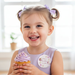 Bóton Redondo 2.54cm Magical Fairy and Unicorn Girls Birthday Party