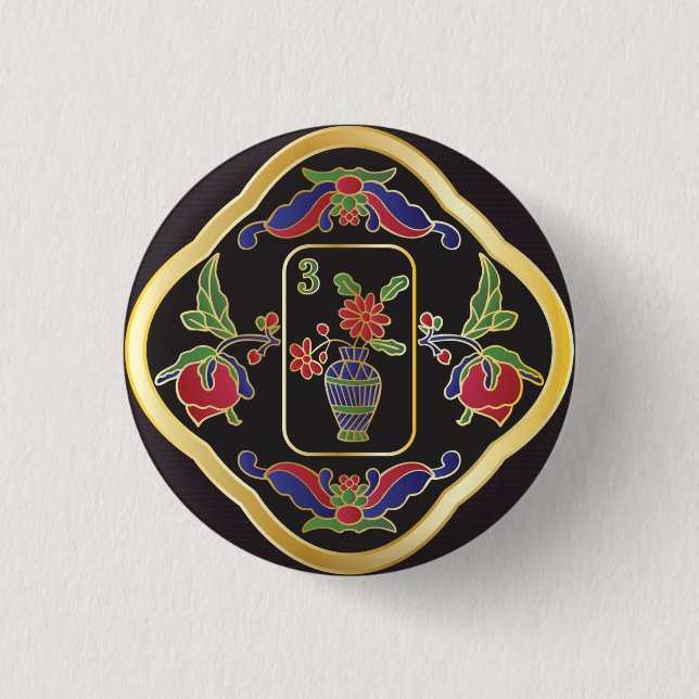 Bóton Redondo 2.54cm Mah Jongg Jewelry Button (Frente)