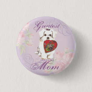 Bóton Redondo 2.54cm Maltese Heart Mom