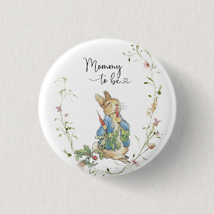 Bóton Redondo 2.54cm Mamãe a ser-Peter Rabbit Wildflower WatercolButton