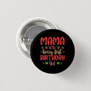 Bóton Redondo 2.54cm Mamãe Da Primeira Rapariga De Aniversário, Mãe Eng