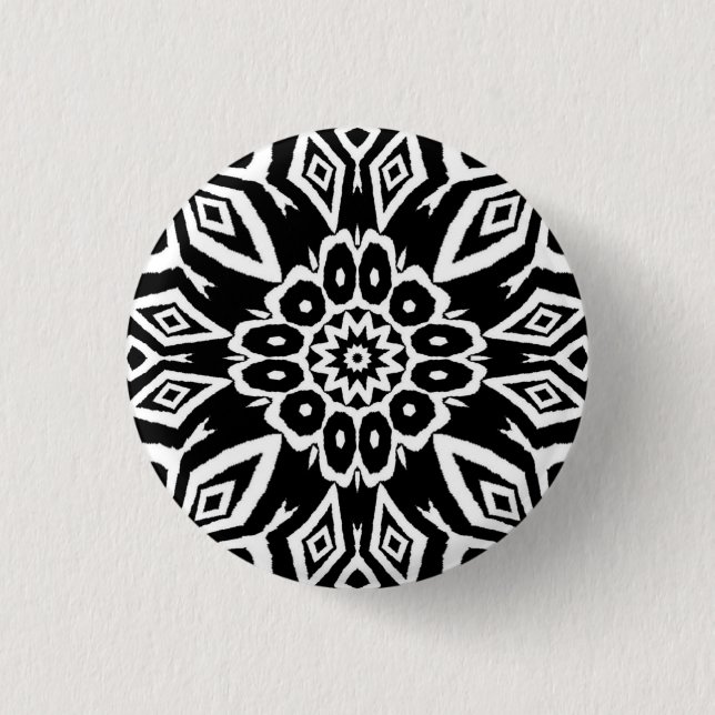 Bóton Redondo 2.54cm Mandala da Meia-Noite (Frente)