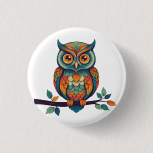 Bóton Redondo 2.54cm Mandala Owl
