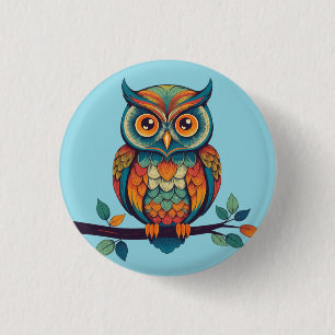 Bóton Redondo 2.54cm Mandala Owl