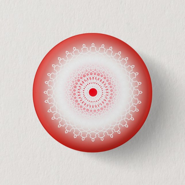 Bóton Redondo 2.54cm Mandala rouge (Frente)