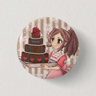 Bóton Redondo 2.54cm Manga girl with chocolate cake - button