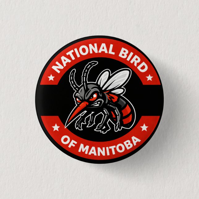 Bóton Redondo 2.54cm Manitoba National Bird Pin Button (Frente)
