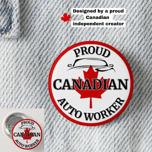 Bóton Redondo 2.54cm Mapeamento "Orgulhoso Trabalhador Automático Canad