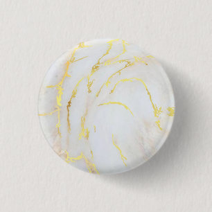 Bóton Redondo 2.54cm Marble Modelo Tendy Elegante, Dourado, com tendênc
