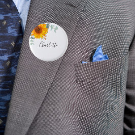 Bóton Redondo 2.54cm Marca de nome de eucalipto girassol