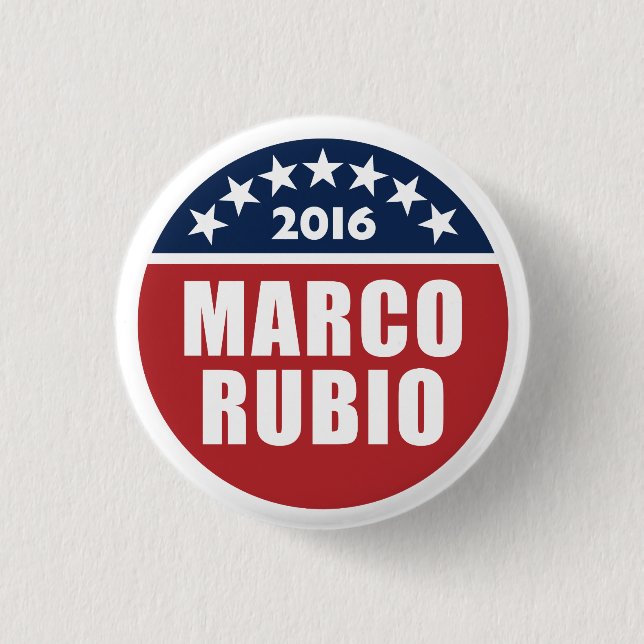 Bóton Redondo 2.54cm Marco Rubio para o presidente 2016 (Frente)