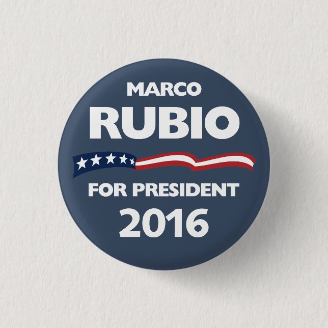 Bóton Redondo 2.54cm Marco Rubio para o presidente 2016 (Frente)