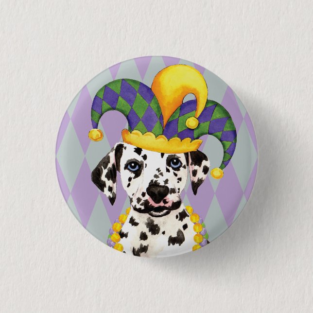 Bóton Redondo 2.54cm Mardi Gras Dalmatian (Frente)
