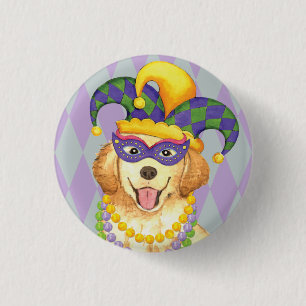 Bóton Redondo 2.54cm Mardi Gras - Ouro Retriever