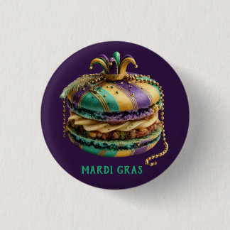 Bóton Redondo 2.54cm Mardi Gras Royal Macaron