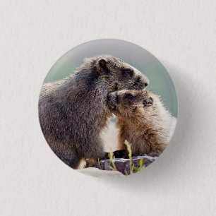 Bóton Redondo 2.54cm Marmot Mãe com Bebê
