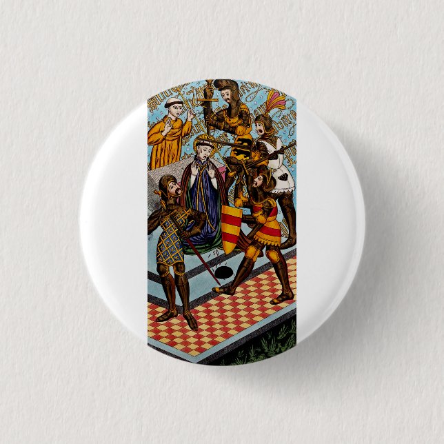 Bóton Redondo 2.54cm Martírio do Santo Thomas de Canterbury (Frente)